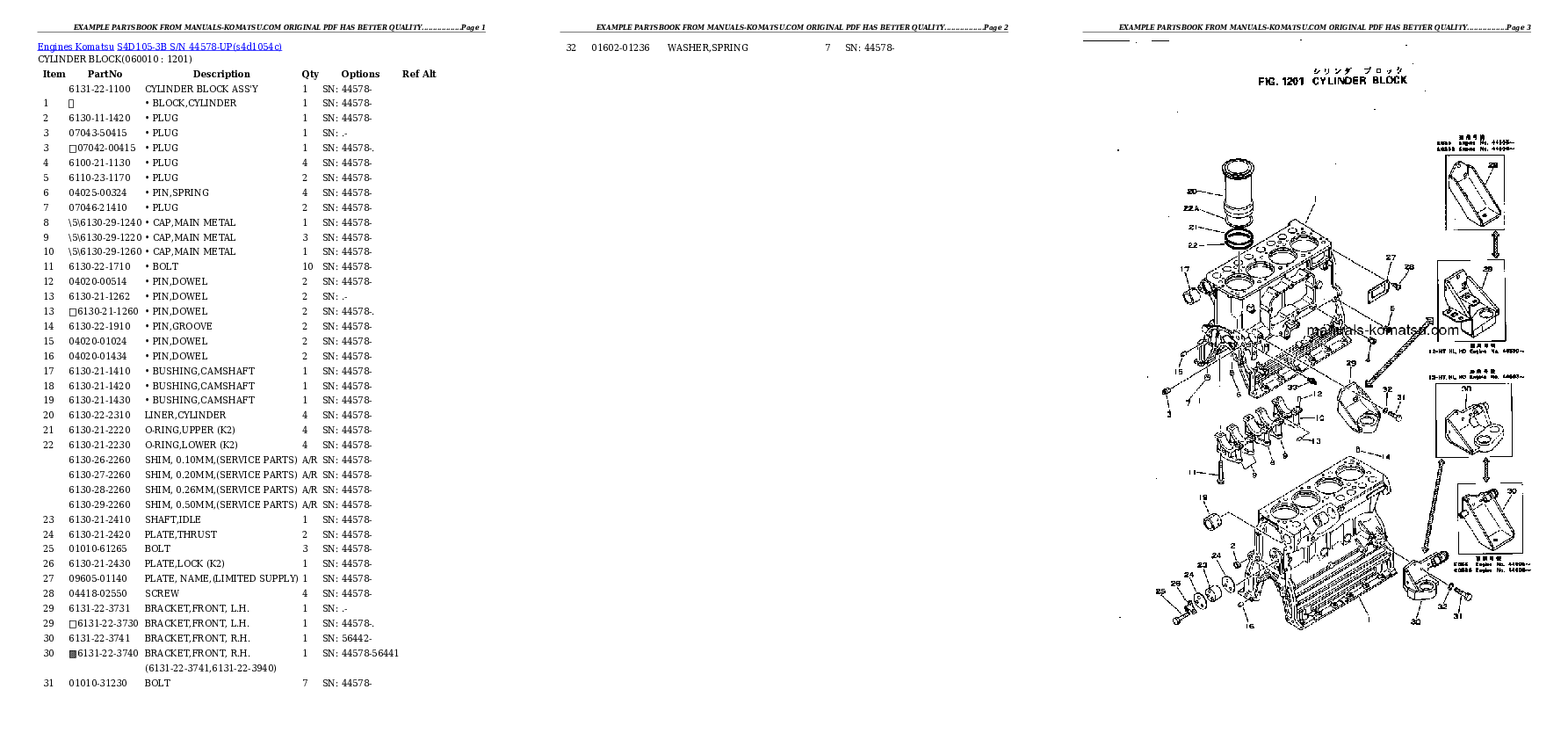 Protected: S4D105-3B S/N 44578-UP Partsbook