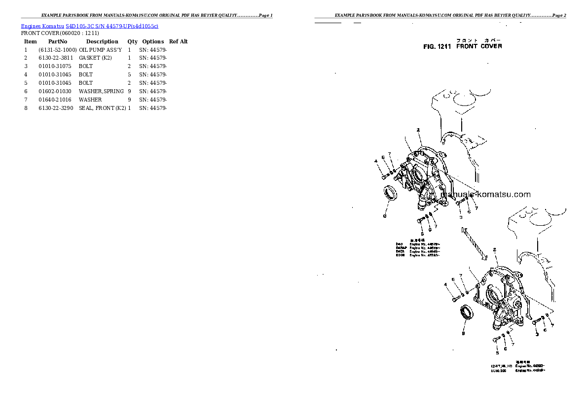 Protected: S4D105-3C S/N 44579-UP Partsbook