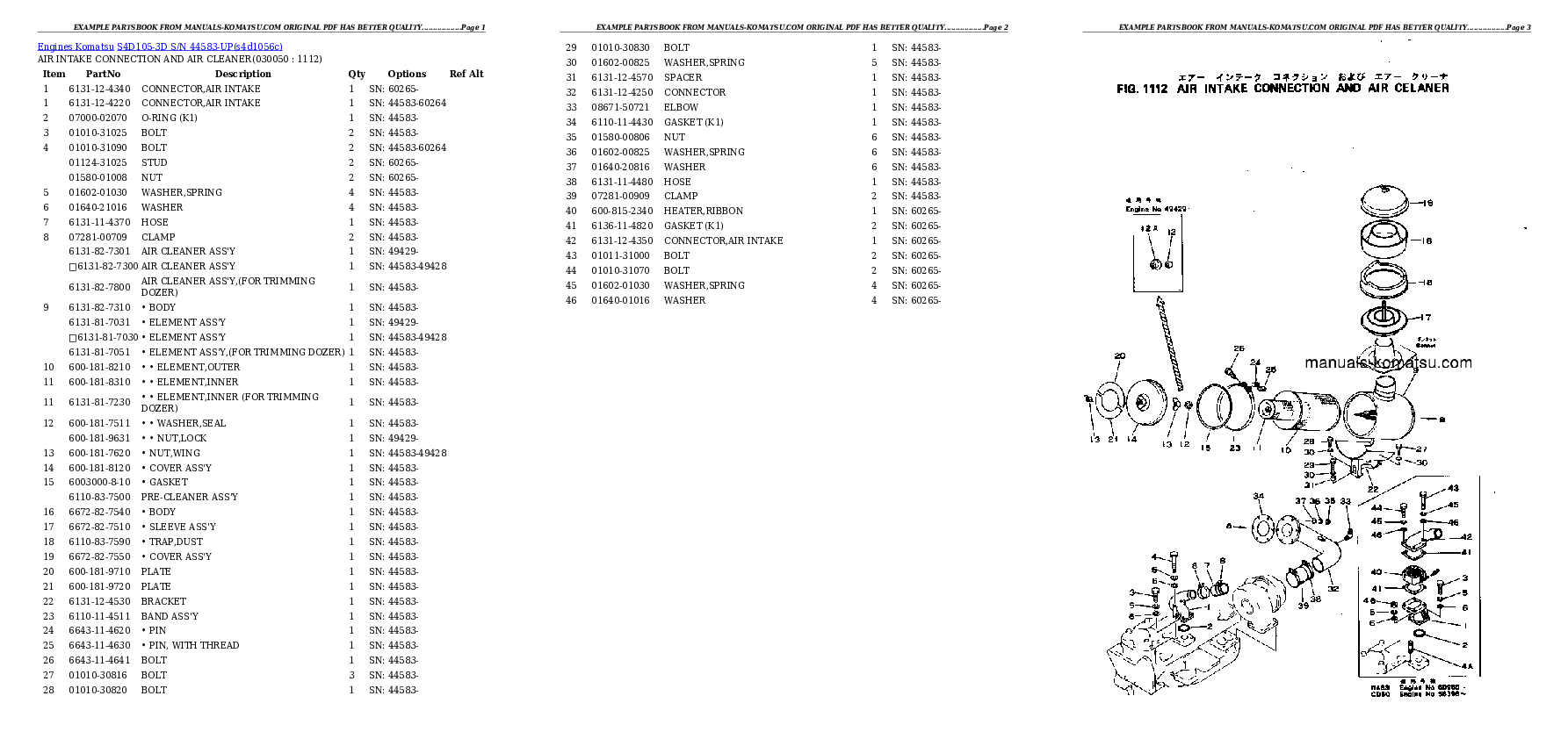 Protected: S4D105-3D S/N 44583-UP Partsbook