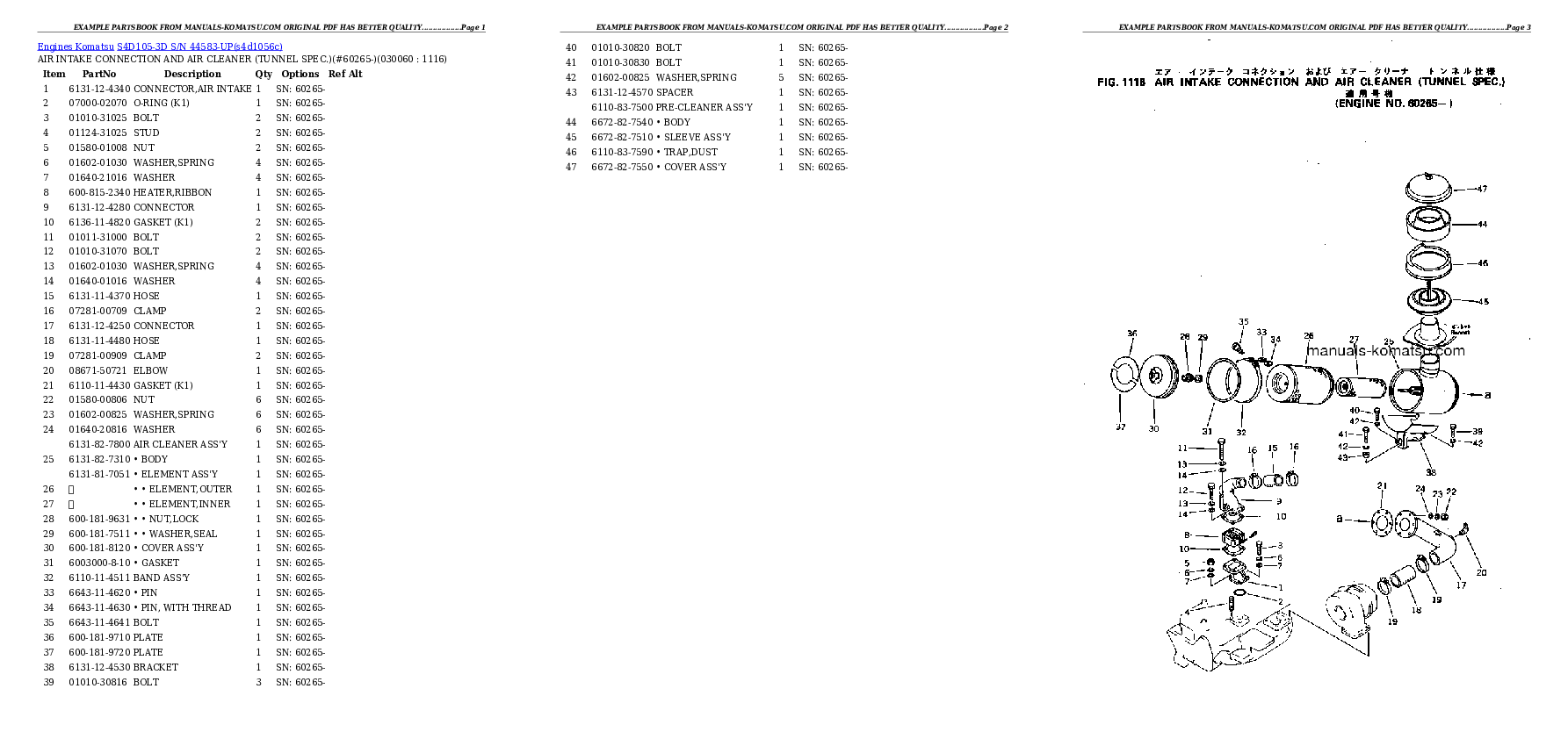 Protected: S4D105-3D S/N 44583-UP Partsbook