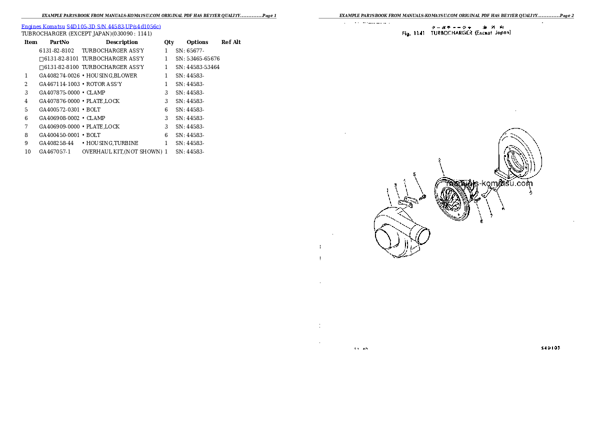 Protected: S4D105-3D S/N 44583-UP Partsbook