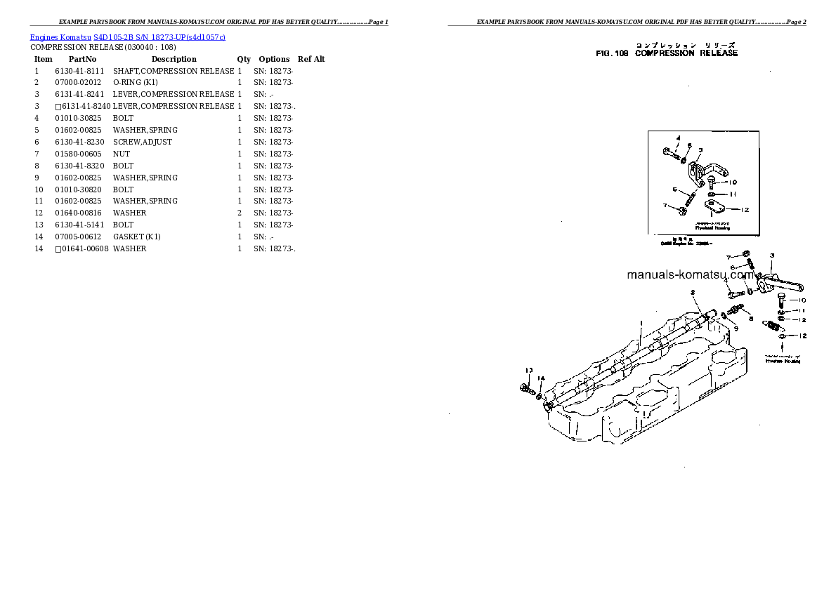 Protected: S4D105-2B S/N 18273-UP Partsbook