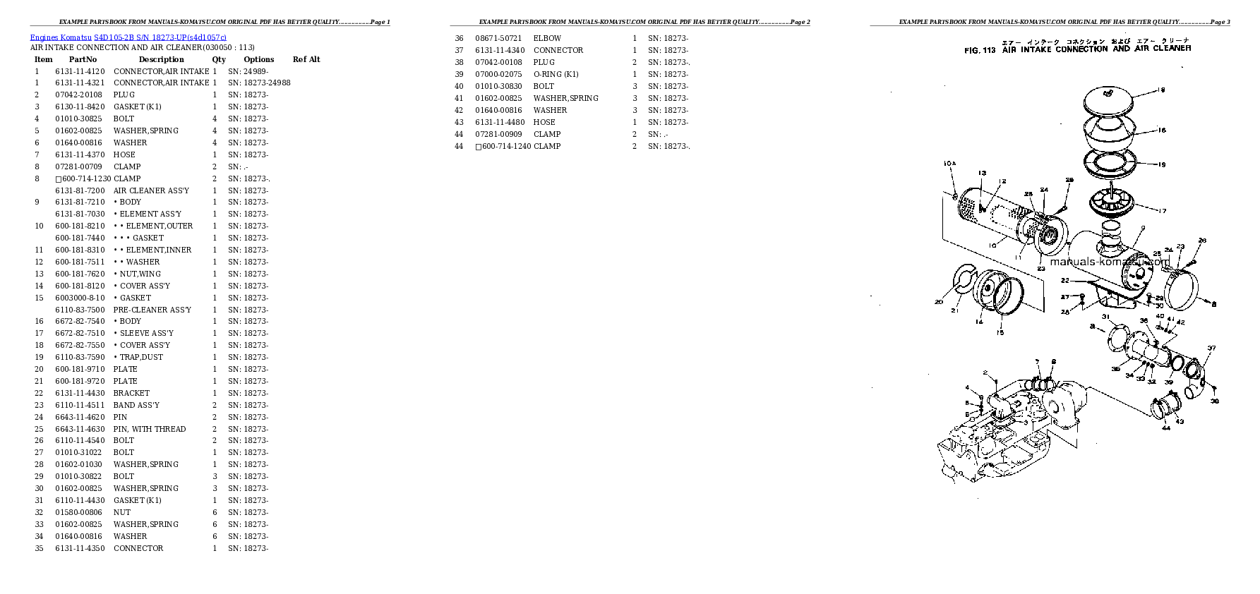 Protected: S4D105-2B S/N 18273-UP Partsbook