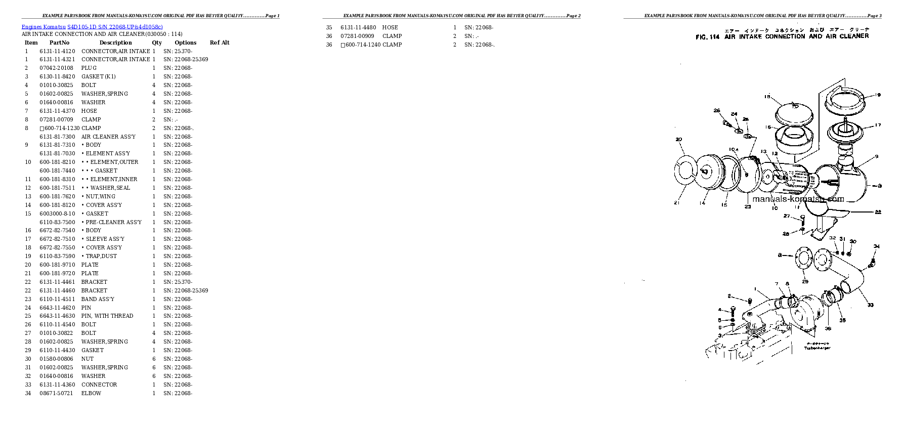 Protected: S4D105-1D S/N 22068-UP Partsbook