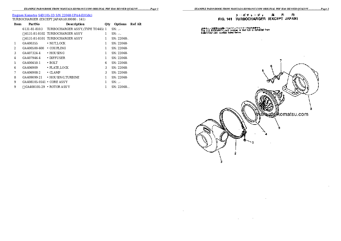 Protected: S4D105-1D S/N 22068-UP Partsbook