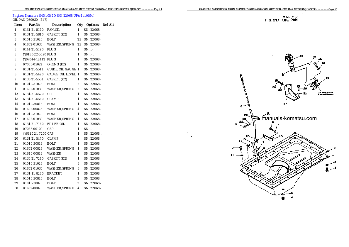Protected: S4D105-2D S/N 22068-UP Partsbook