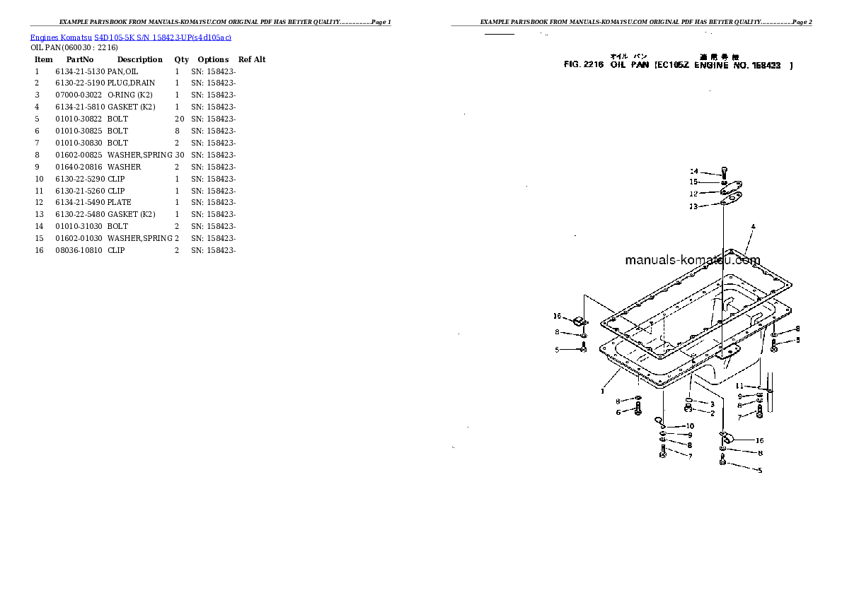 Protected: S4D105-5K S/N 158423-UP Partsbook