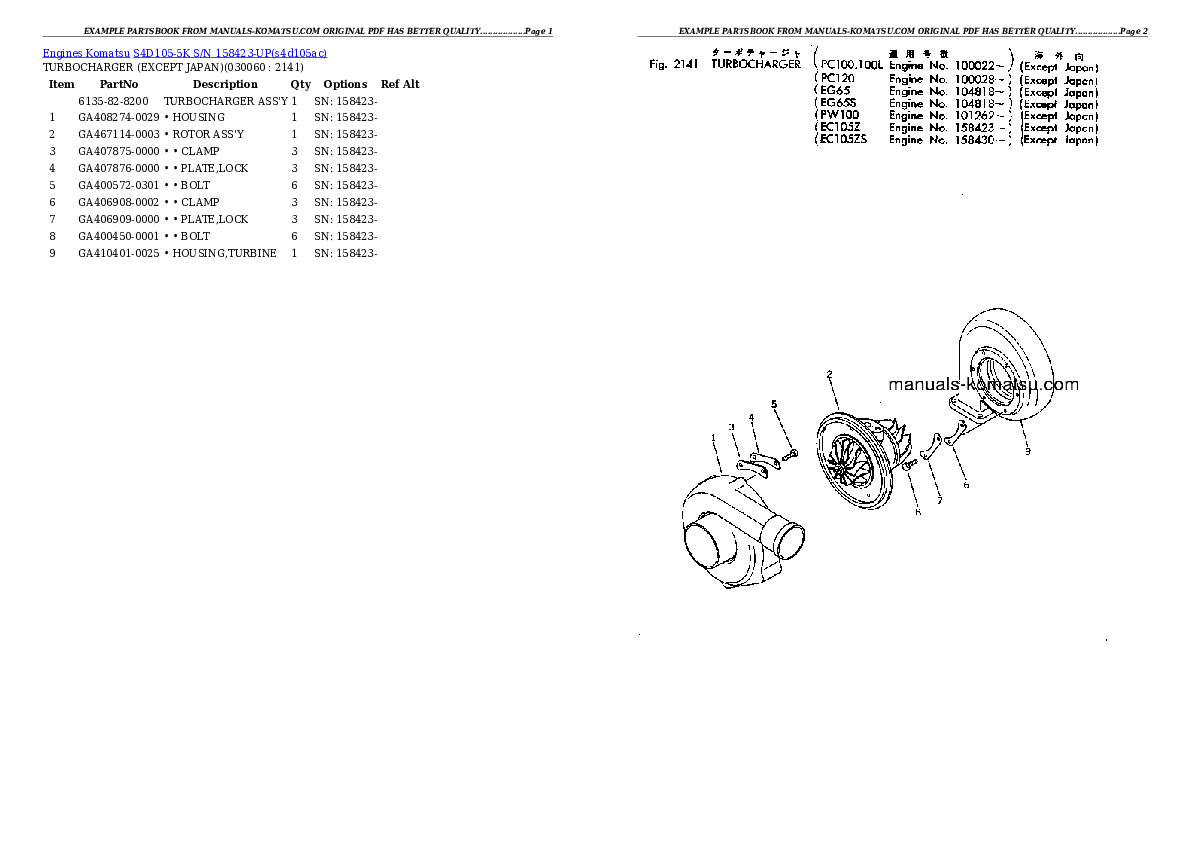 Protected: S4D105-5K S/N 158423-UP Partsbook