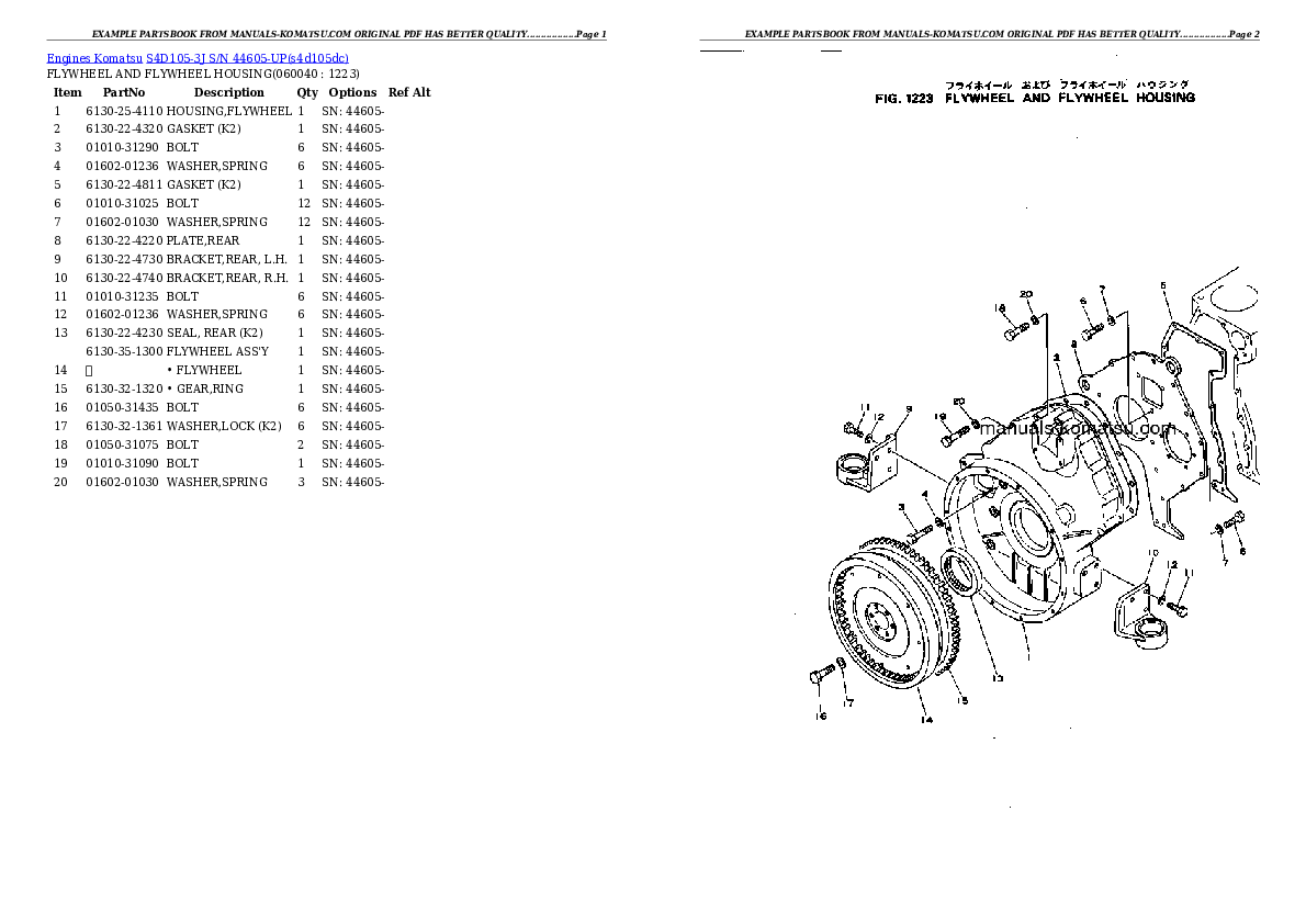 Protected: S4D105-3J S/N 44605-UP Partsbook