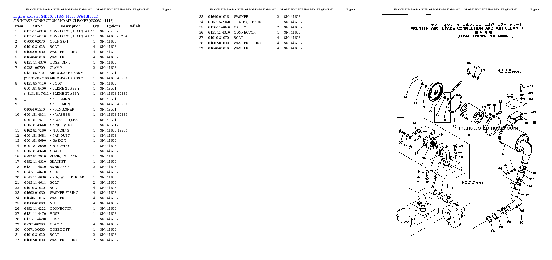Protected: S4D105-3J S/N 44605-UP Partsbook