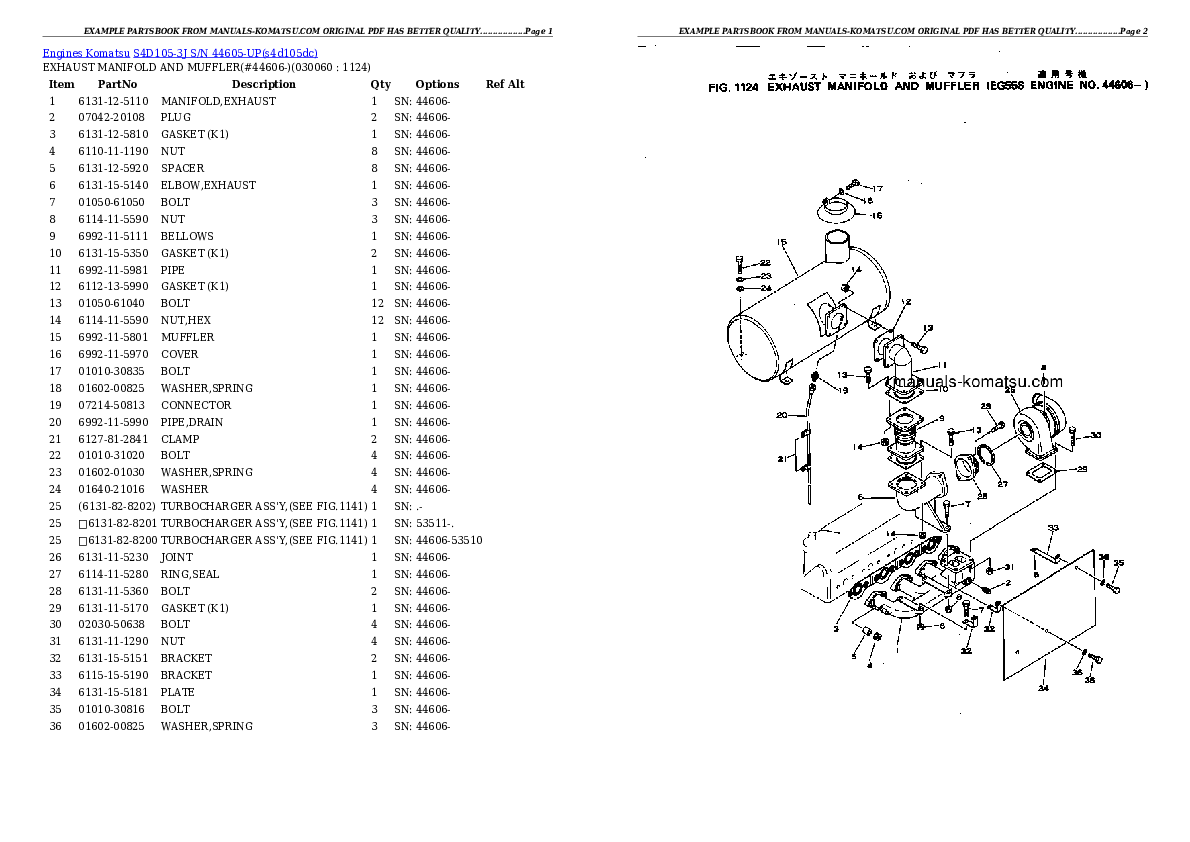 Protected: S4D105-3J S/N 44605-UP Partsbook