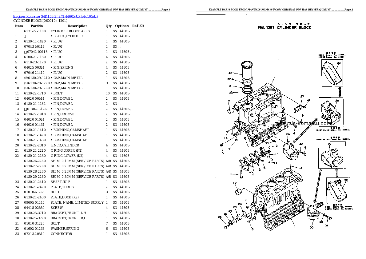 Protected: S4D105-3J S/N 44605-UP Partsbook