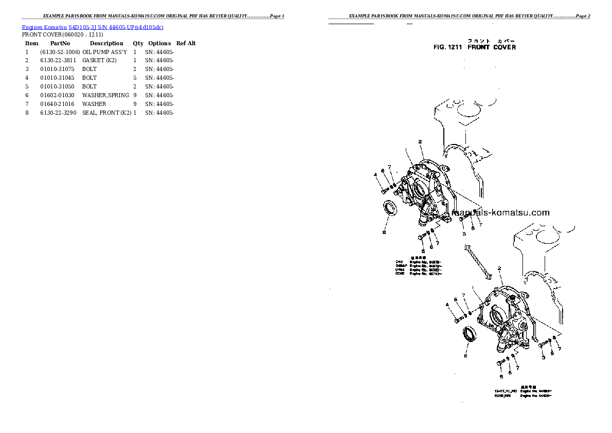 Protected: S4D105-3J S/N 44605-UP Partsbook