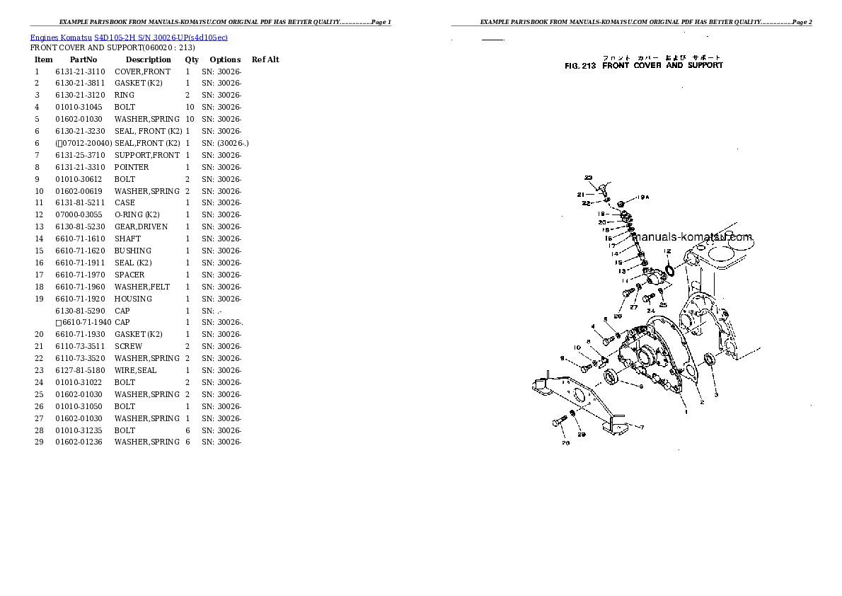 Protected: S4D105-2H S/N 30026-UP Partsbook