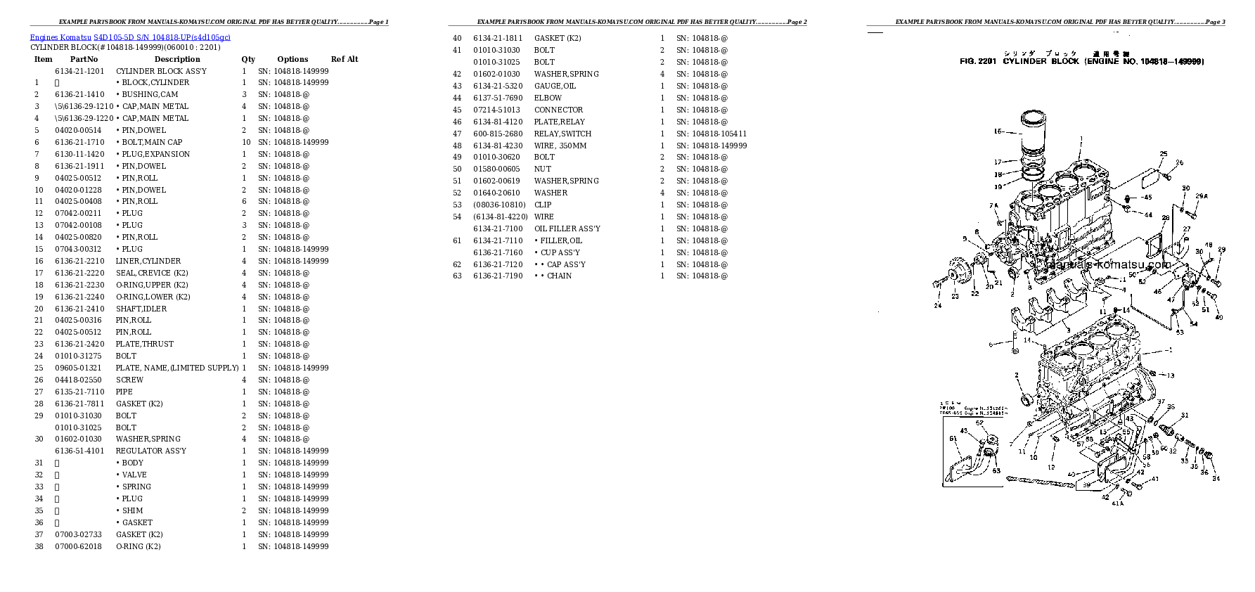 Protected: S4D105-5D S/N 104818-UP Partsbook