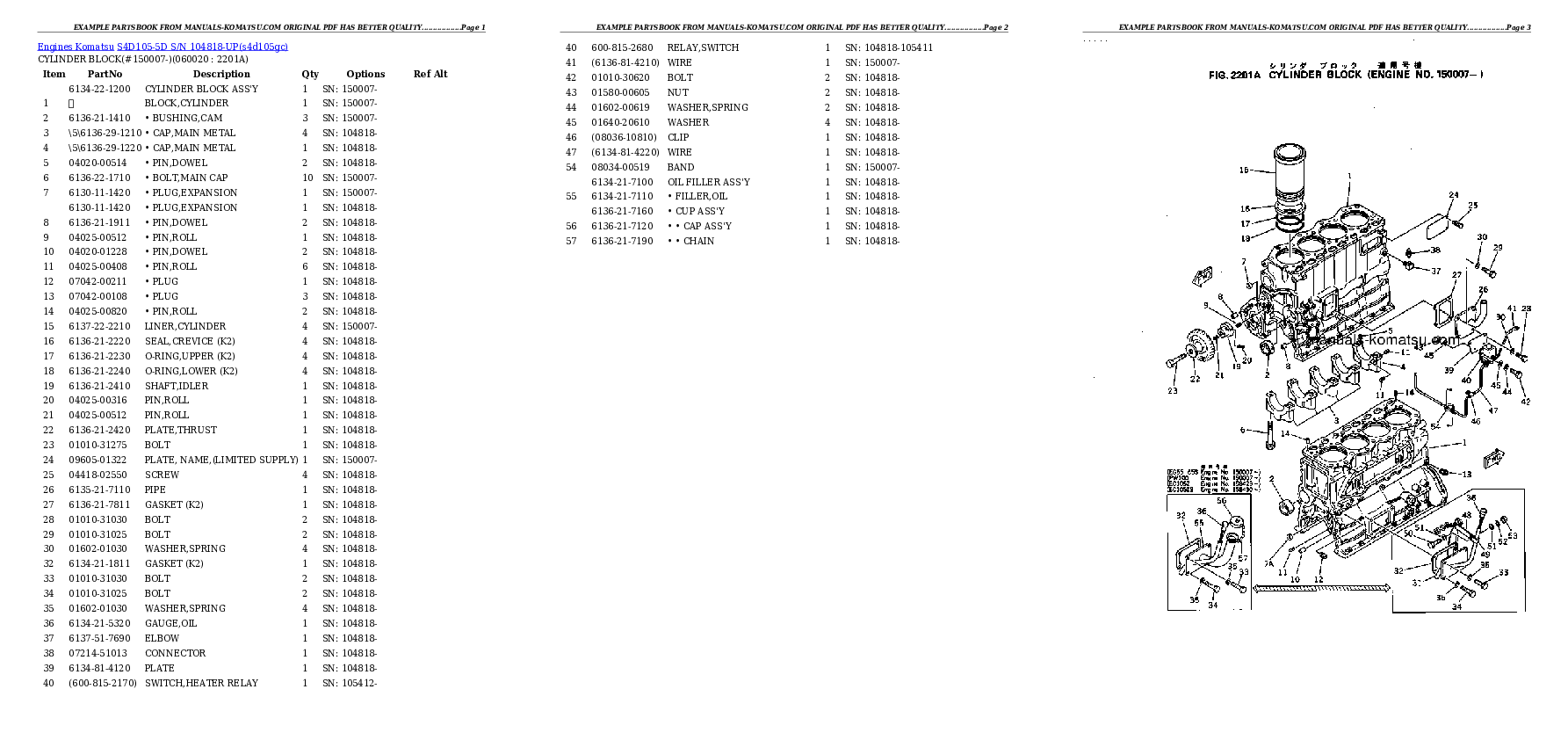 Protected: S4D105-5D S/N 104818-UP Partsbook