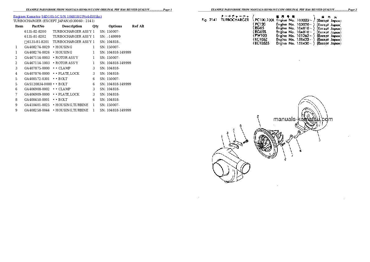 Protected: S4D105-5C S/N 104818-UP Partsbook