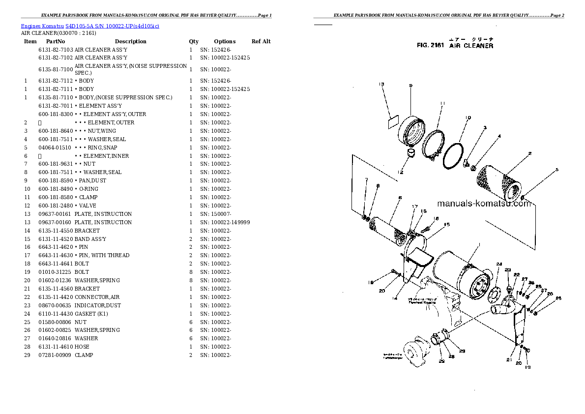 Protected: S4D105-5A S/N 100022-UP Partsbook