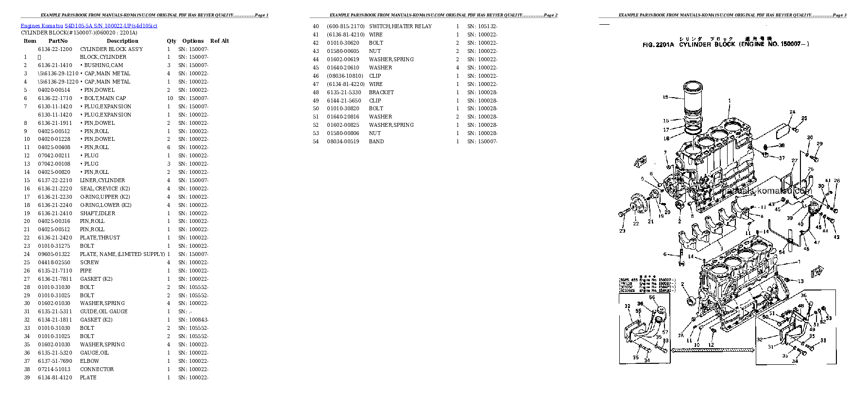 Protected: S4D105-5A S/N 100022-UP Partsbook