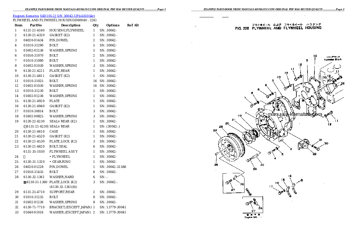 Protected: S4D105-2J S/N 30042-UP Partsbook
