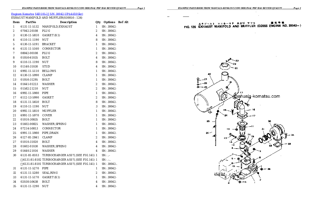 Protected: S4D105-2J S/N 30042-UP Partsbook