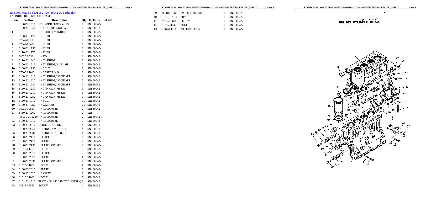 Protected: S4D105-2J S/N 30042-UP Partsbook