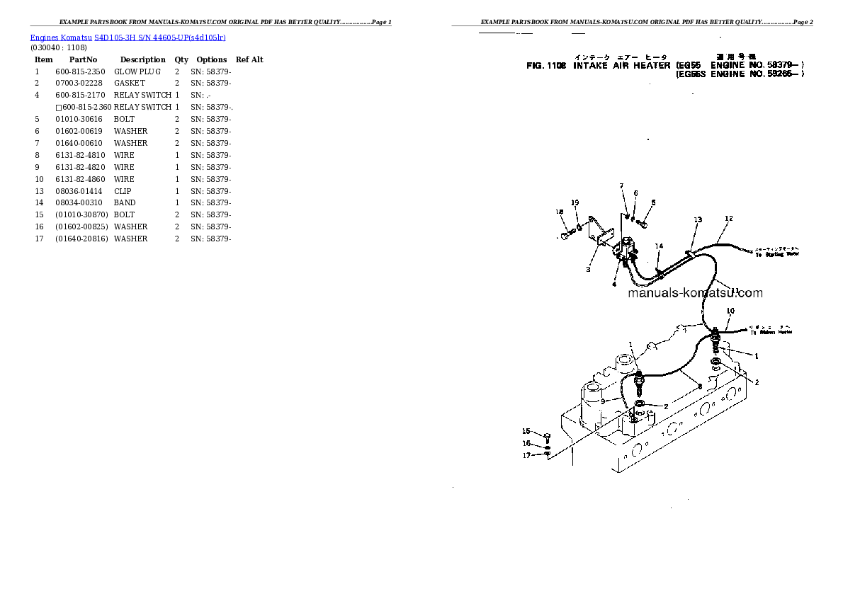Protected: S4D105-3H S/N 44605-UP Partsbook