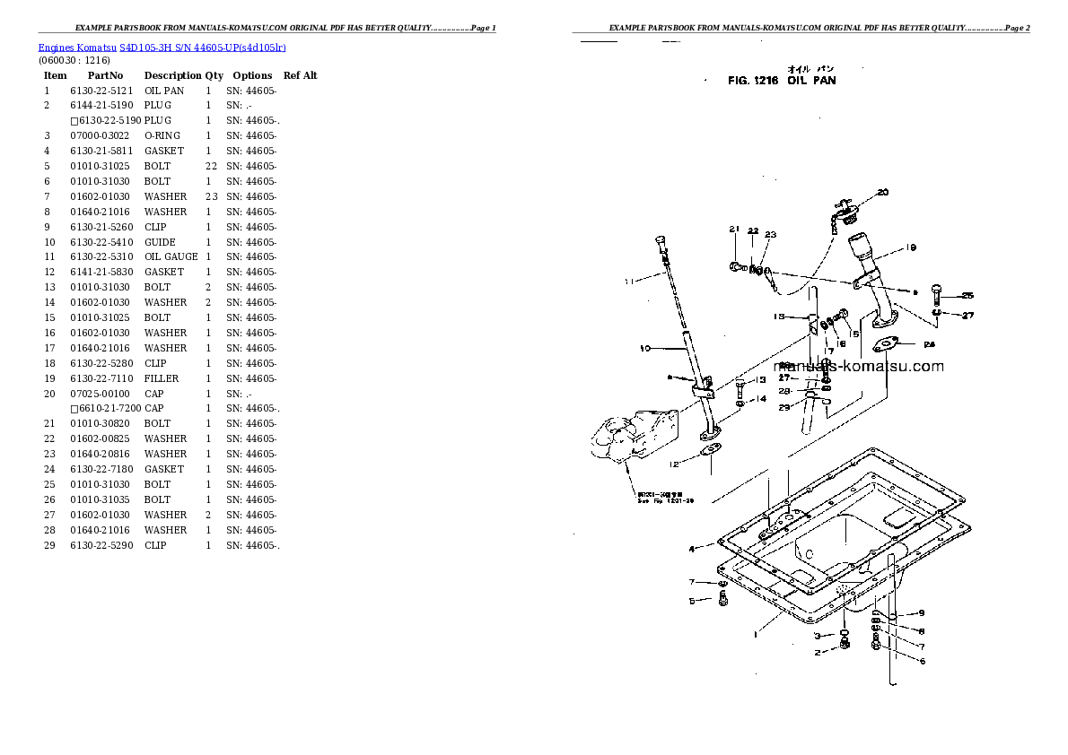 Protected: S4D105-3H S/N 44605-UP Partsbook