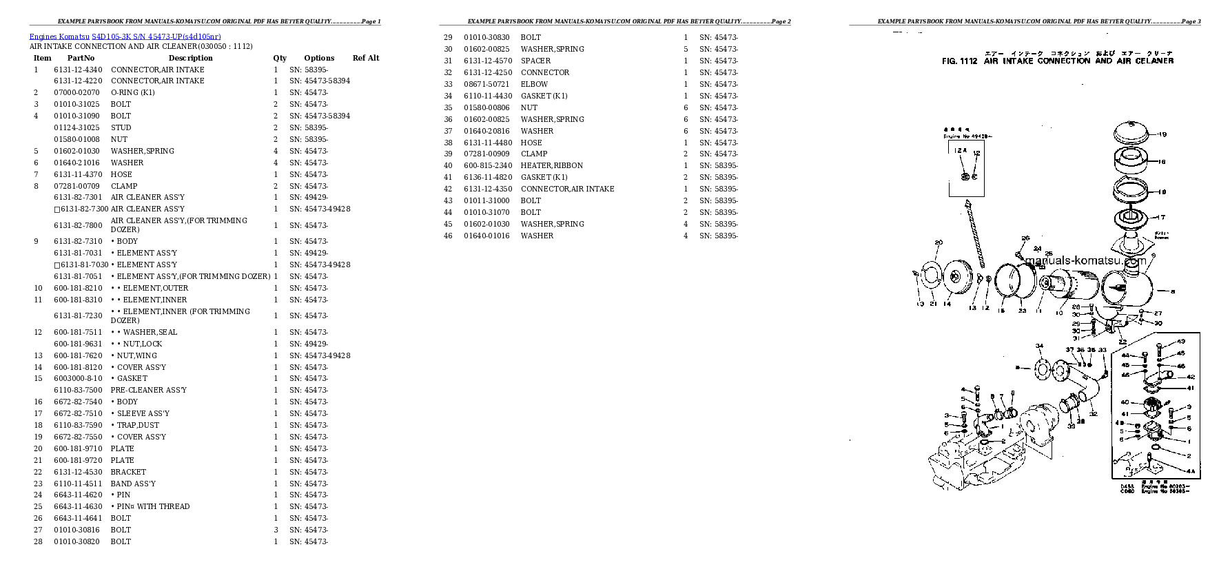 Protected: S4D105-3K S/N 45473-UP Partsbook