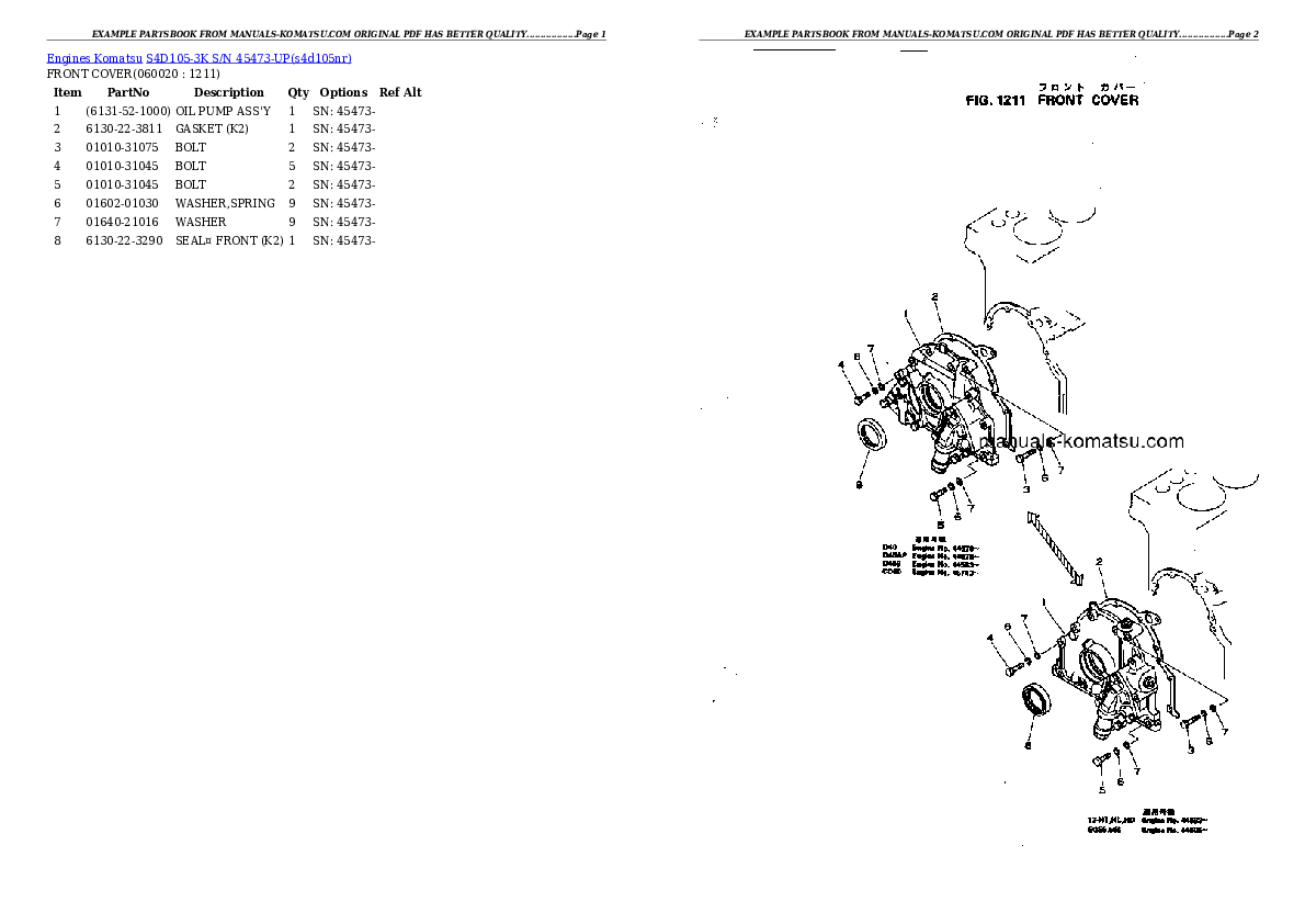 Protected: S4D105-3K S/N 45473-UP Partsbook