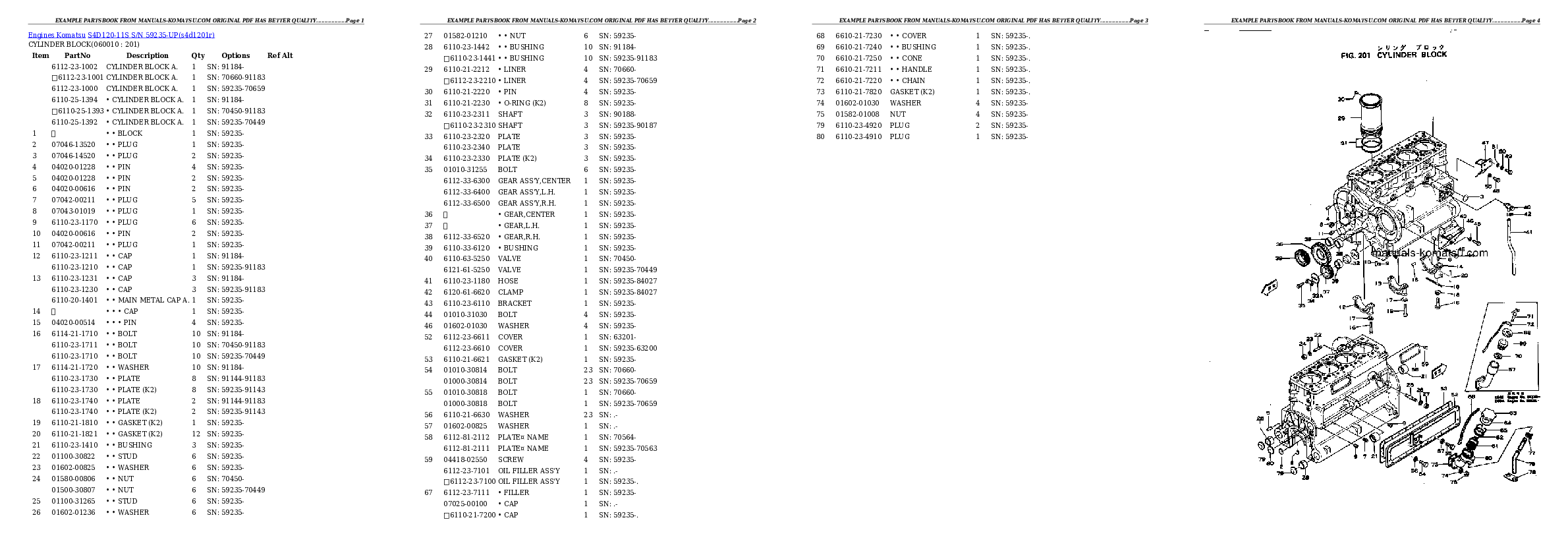 Protected: S4D120-11S S/N 59235-UP Partsbook