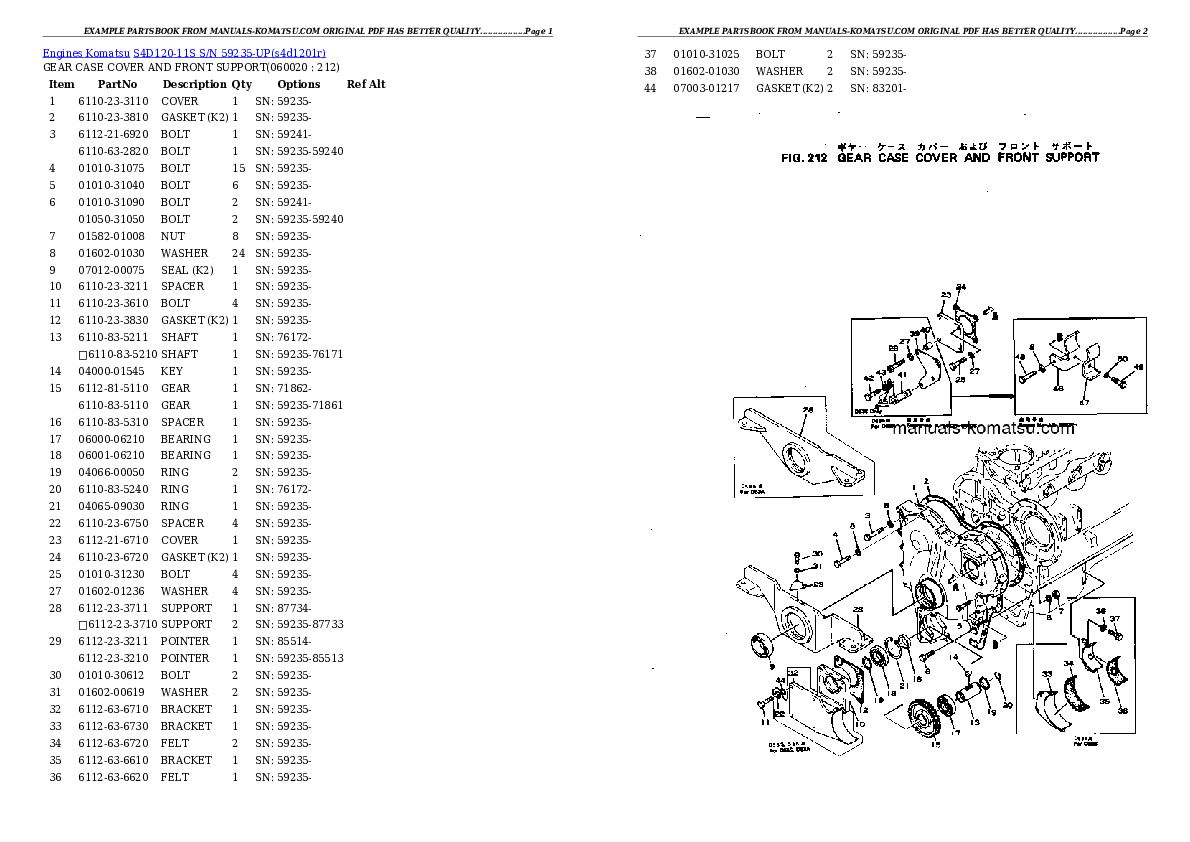 Protected: S4D120-11S S/N 59235-UP Partsbook