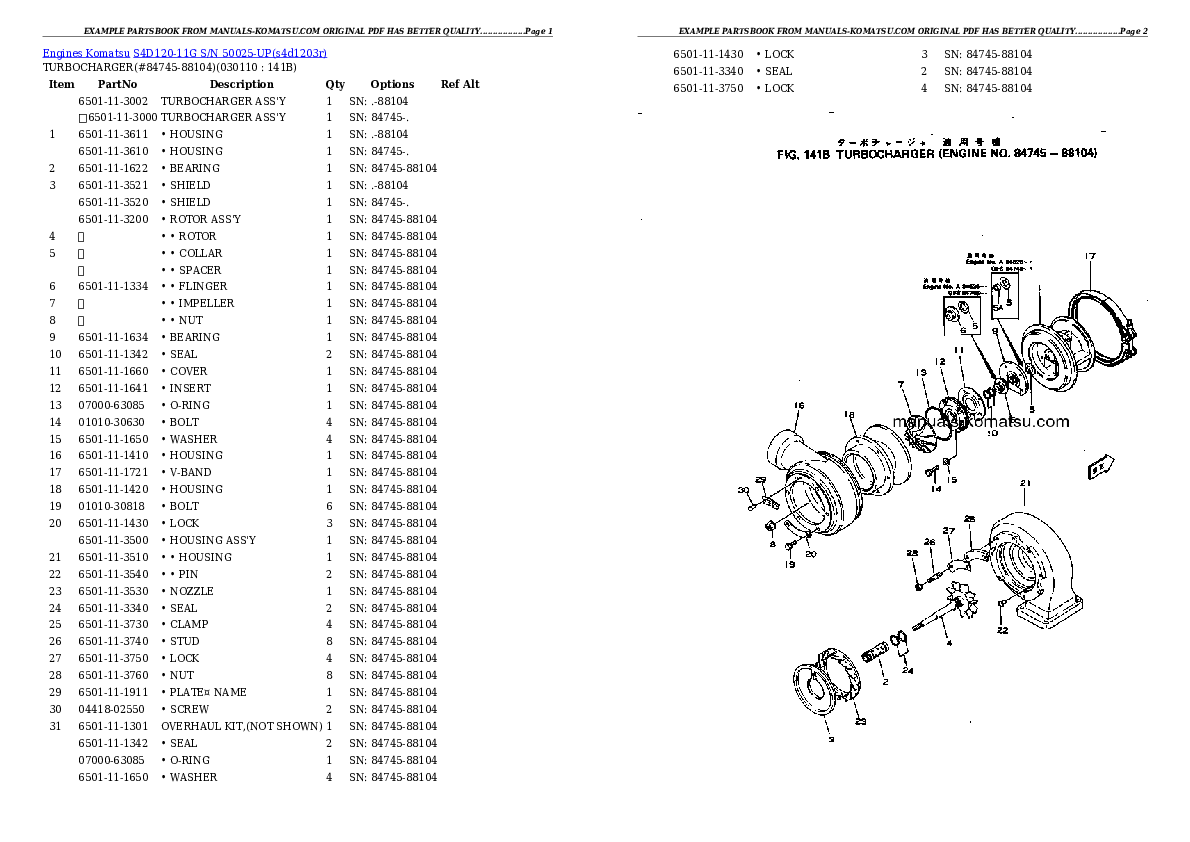 Protected: S4D120-11G S/N 50025-UP Partsbook