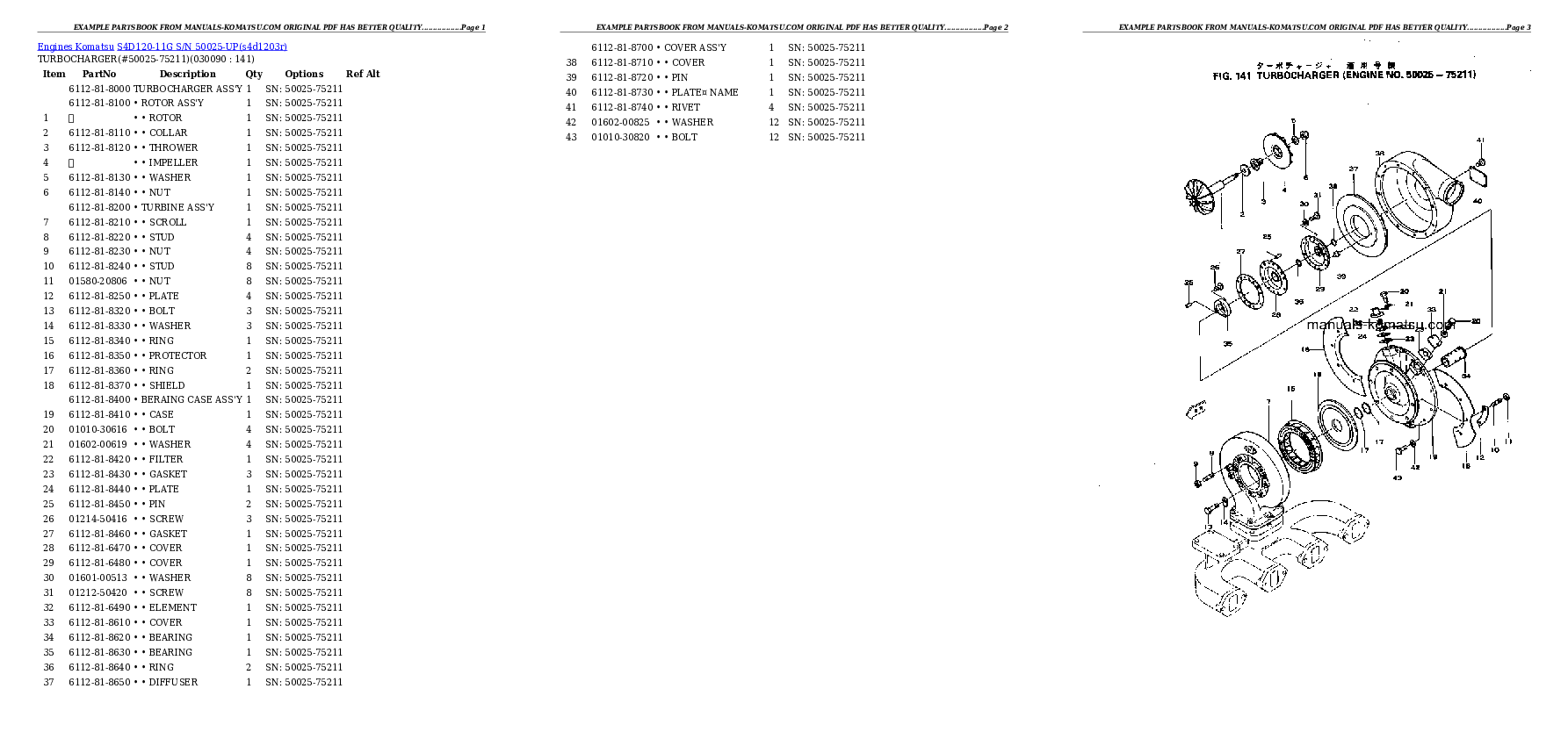 Protected: S4D120-11G S/N 50025-UP Partsbook