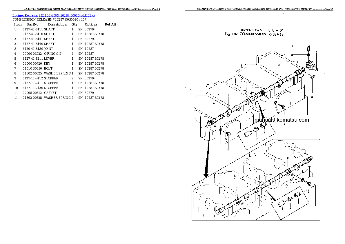 Protected: S4D155-4 S/N 10287-50040 Partsbook