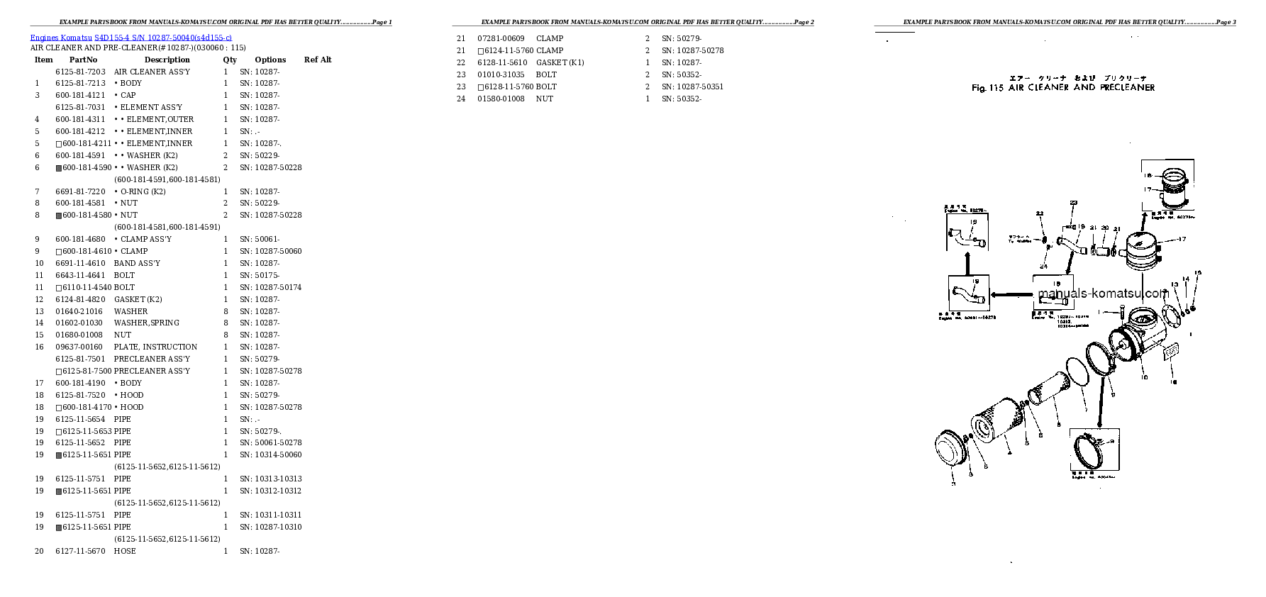 Protected: S4D155-4 S/N 10287-50040 Partsbook