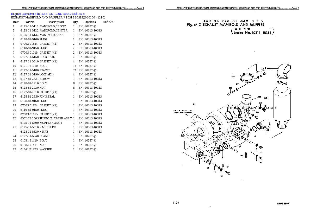 Protected: S4D155-4 S/N 10287-50040 Partsbook