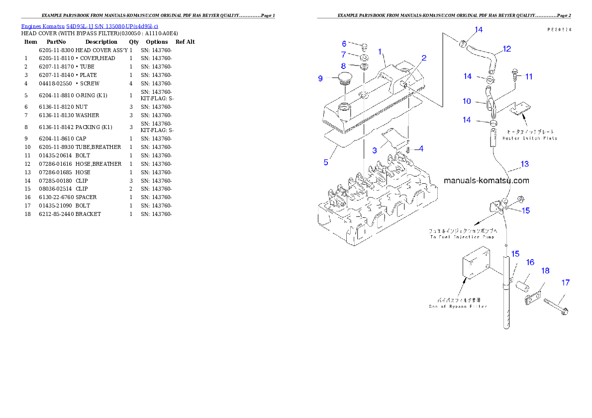 Protected: S4D95L-1J S/N 135080-UP Partsbook