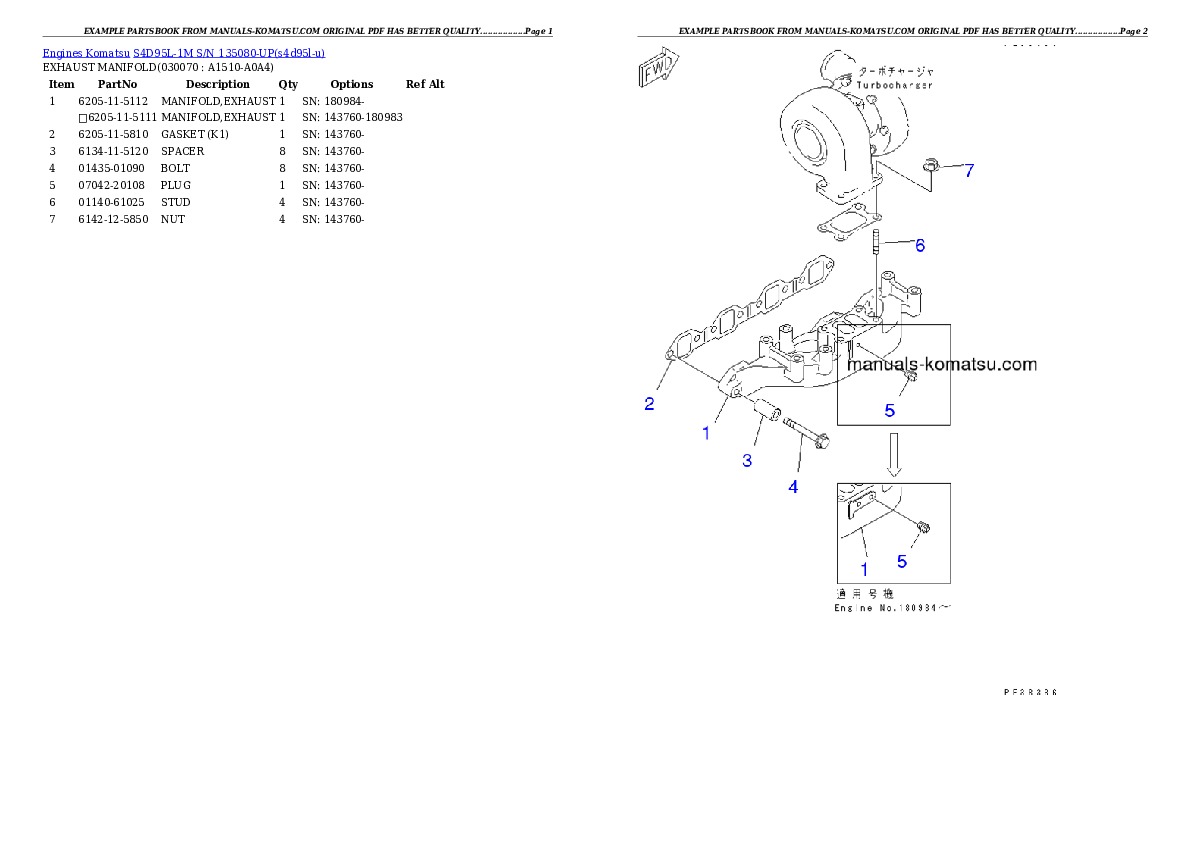 Protected: S4D95L-1M S/N 135080-UP Partsbook
