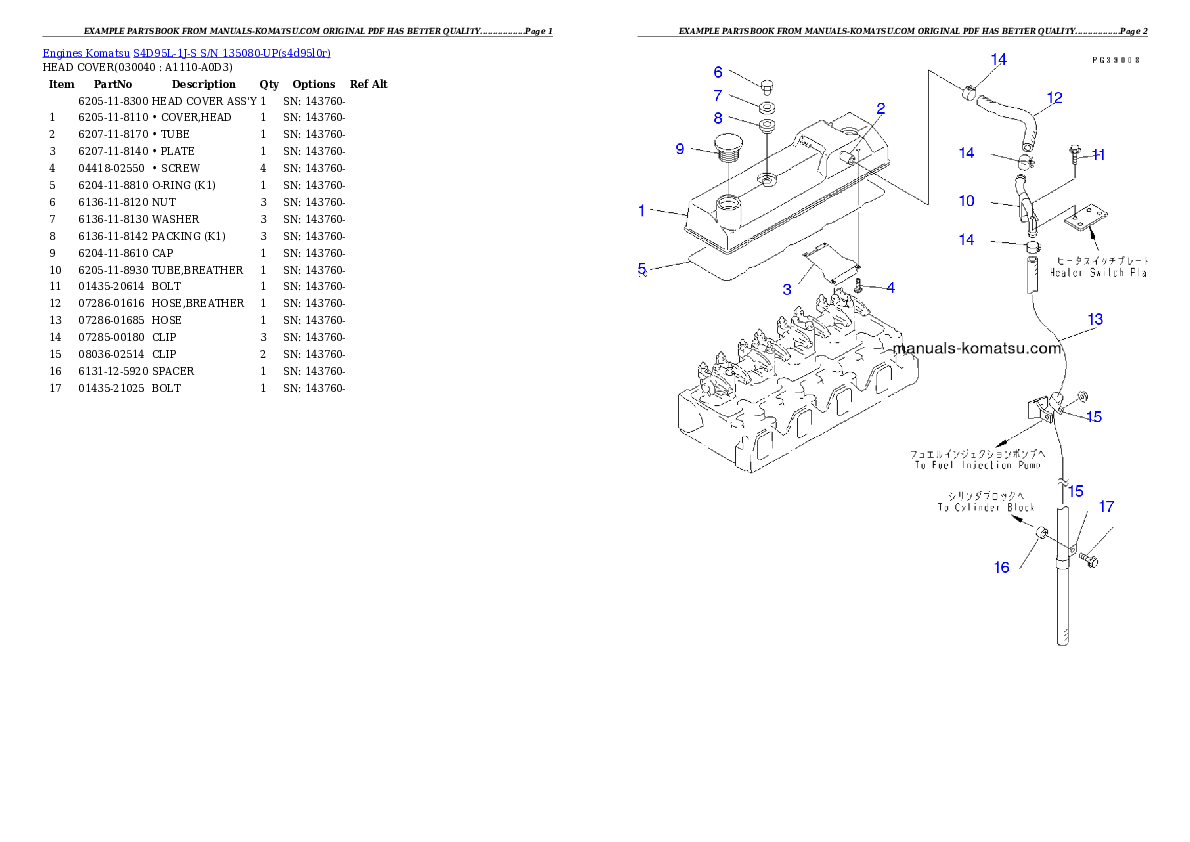 Protected: S4D95L-1J-S S/N 135080-UP Partsbook