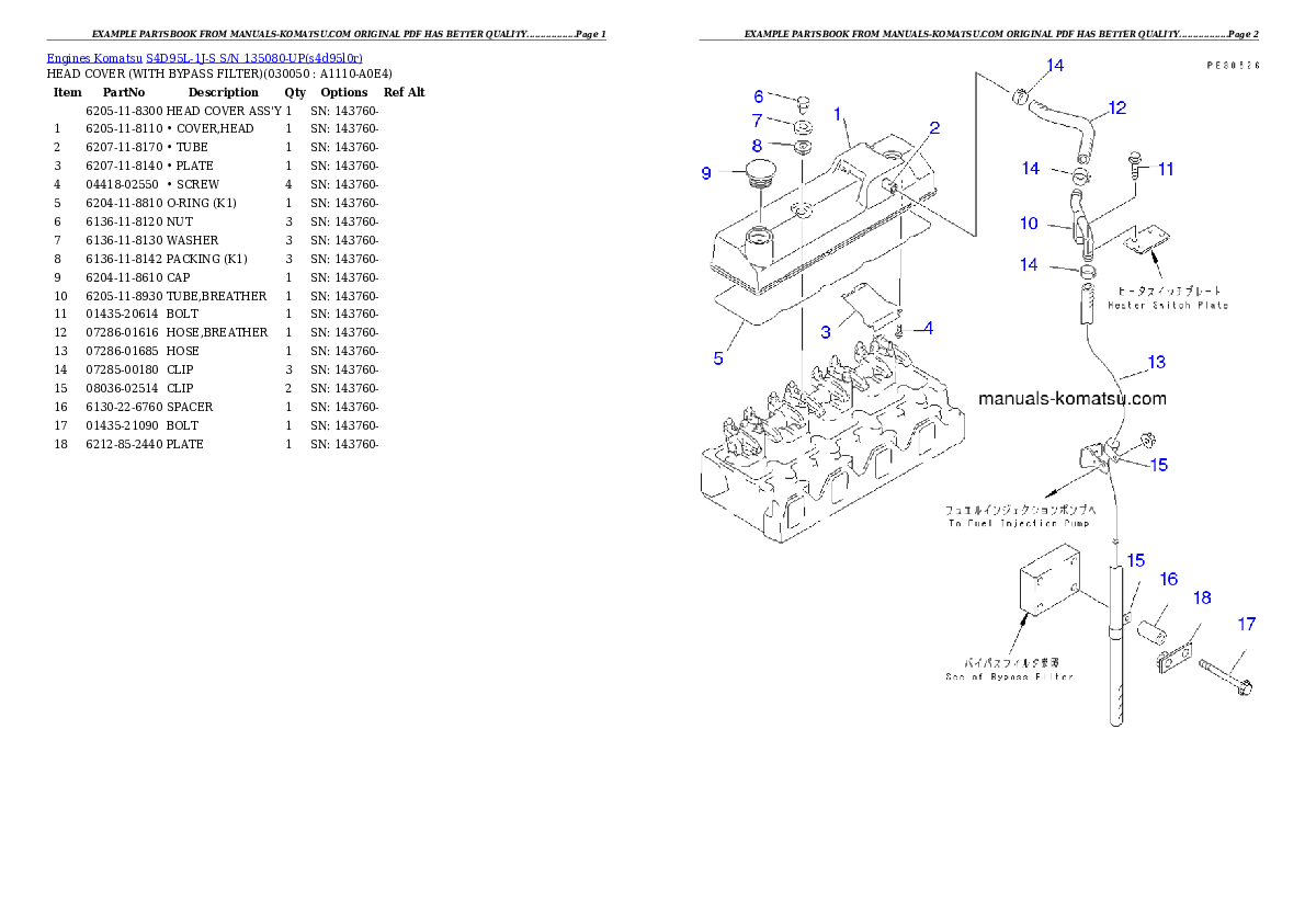 Protected: S4D95L-1J-S S/N 135080-UP Partsbook