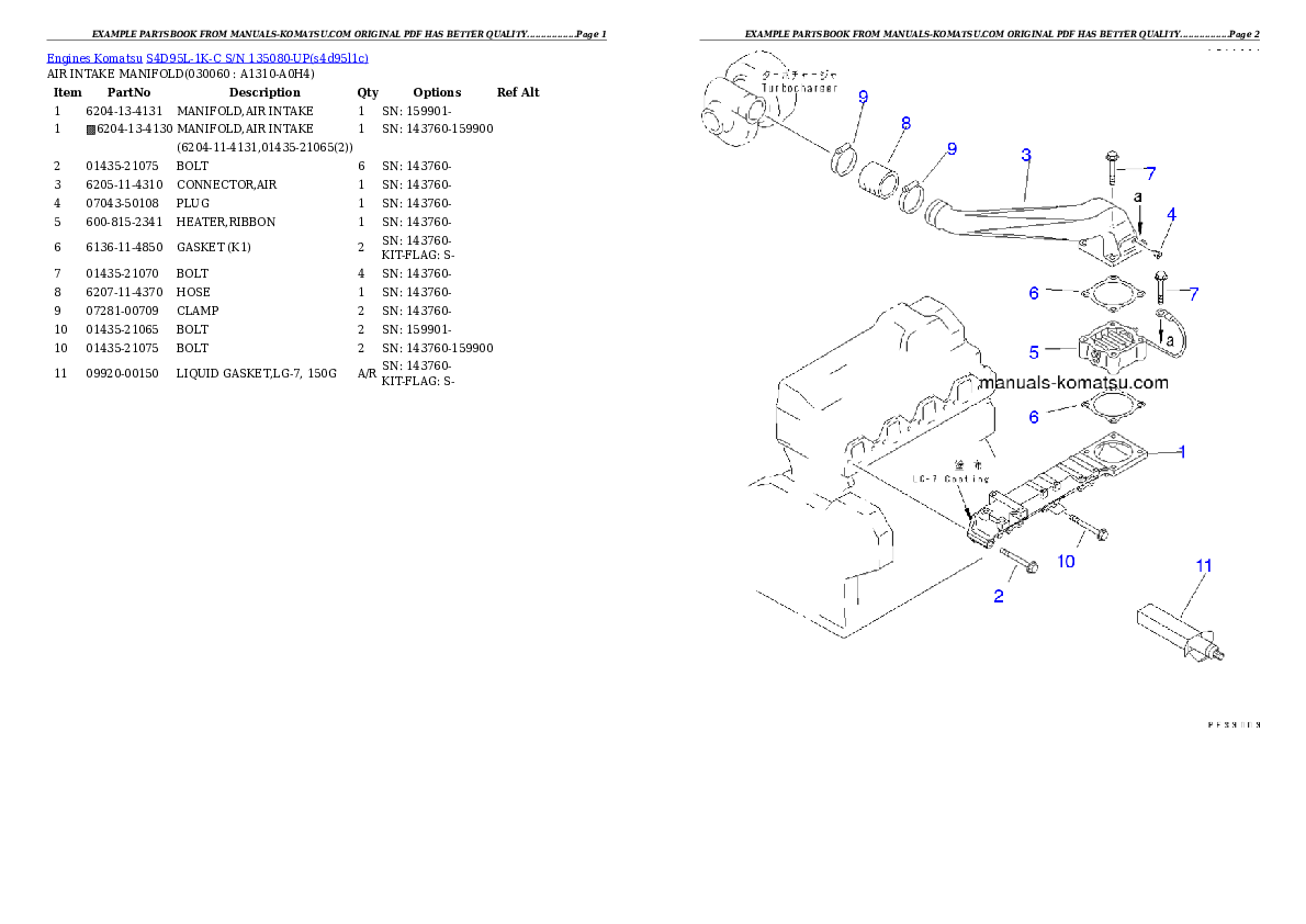 Protected: S4D95L-1K-C S/N 135080-UP Partsbook