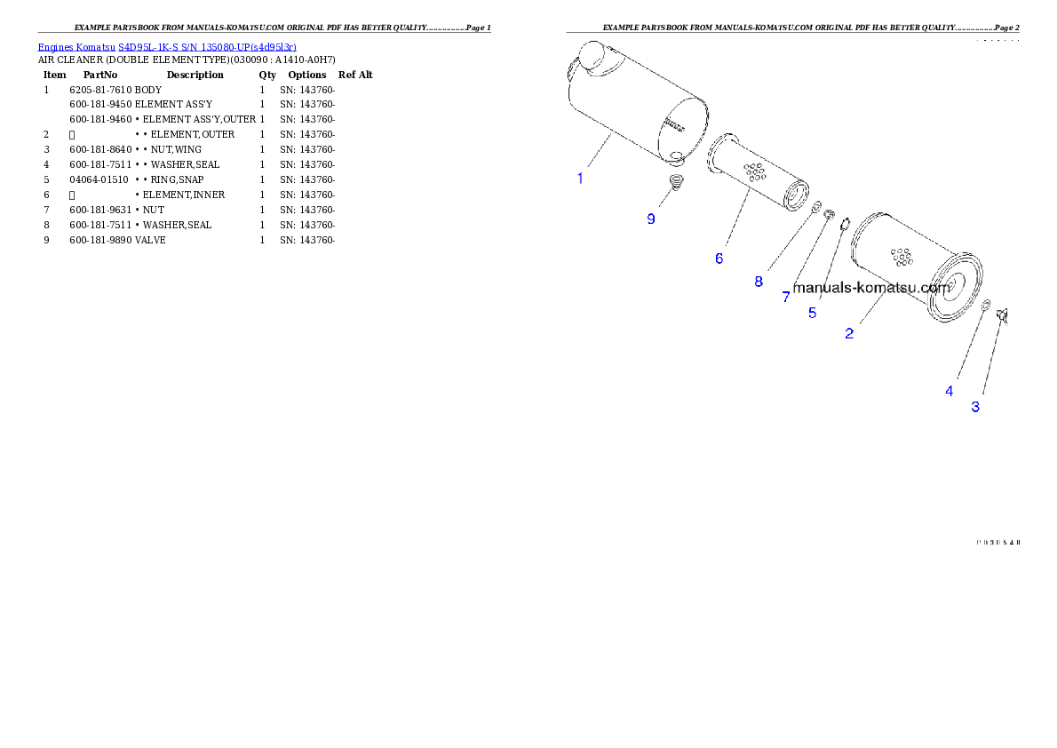 Protected: S4D95L-1K-S S/N 135080-UP Partsbook