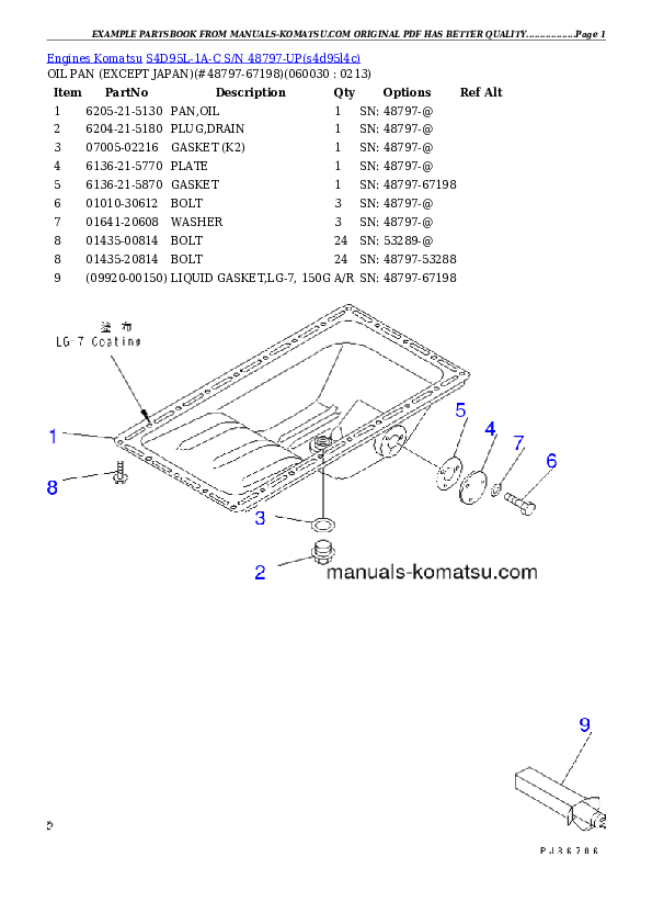 Protected: S4D95L-1A-C S/N 48797-UP Partsbook