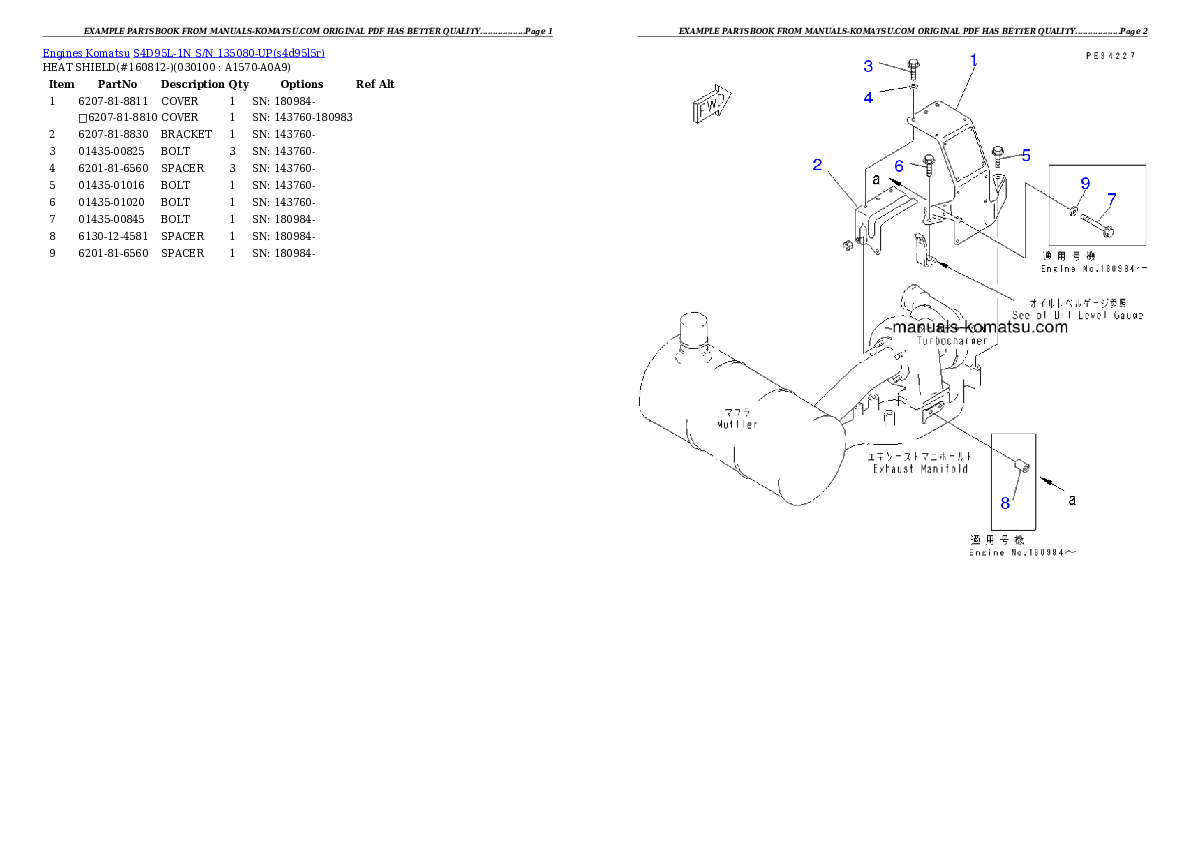 Protected: S4D95L-1N S/N 135080-UP Partsbook
