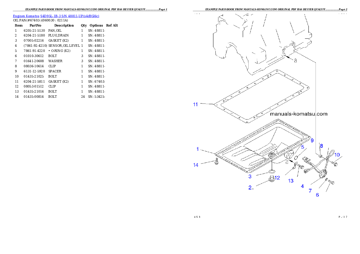 Protected: S4D95L-1B-3 S/N 48811-UP Partsbook