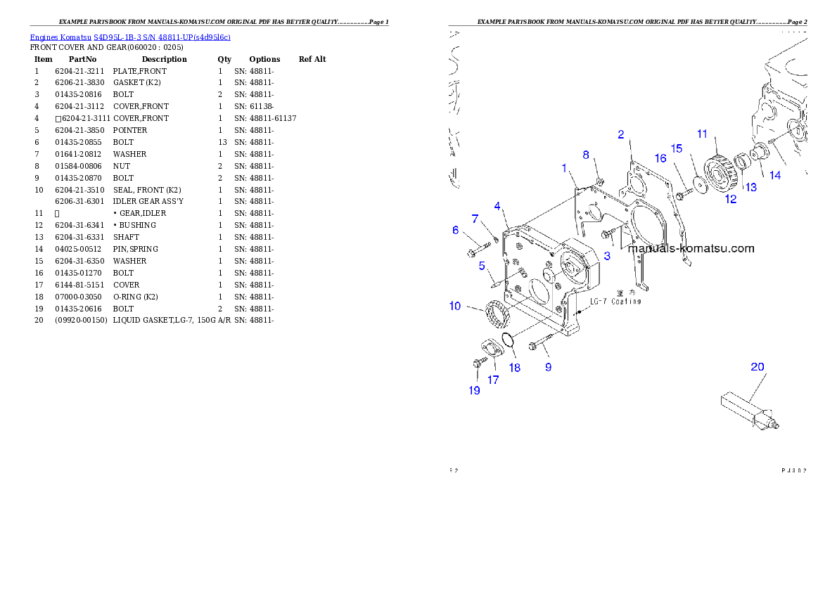 Protected: S4D95L-1B-3 S/N 48811-UP Partsbook