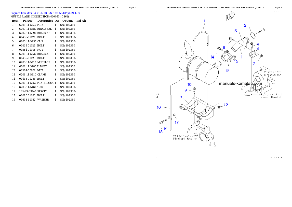 Protected: S4D95L-1G S/N 102350-UP Partsbook