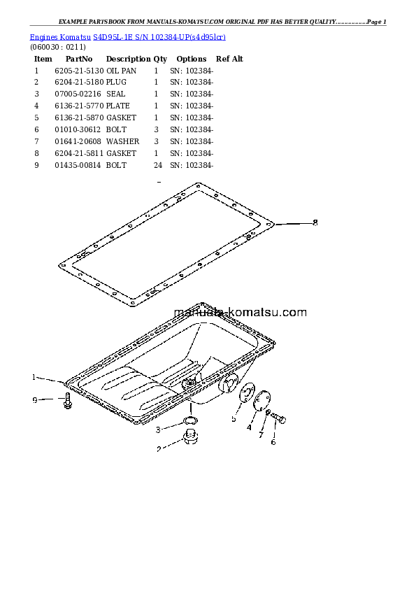 Protected: S4D95L-1E S/N 102384-UP Partsbook