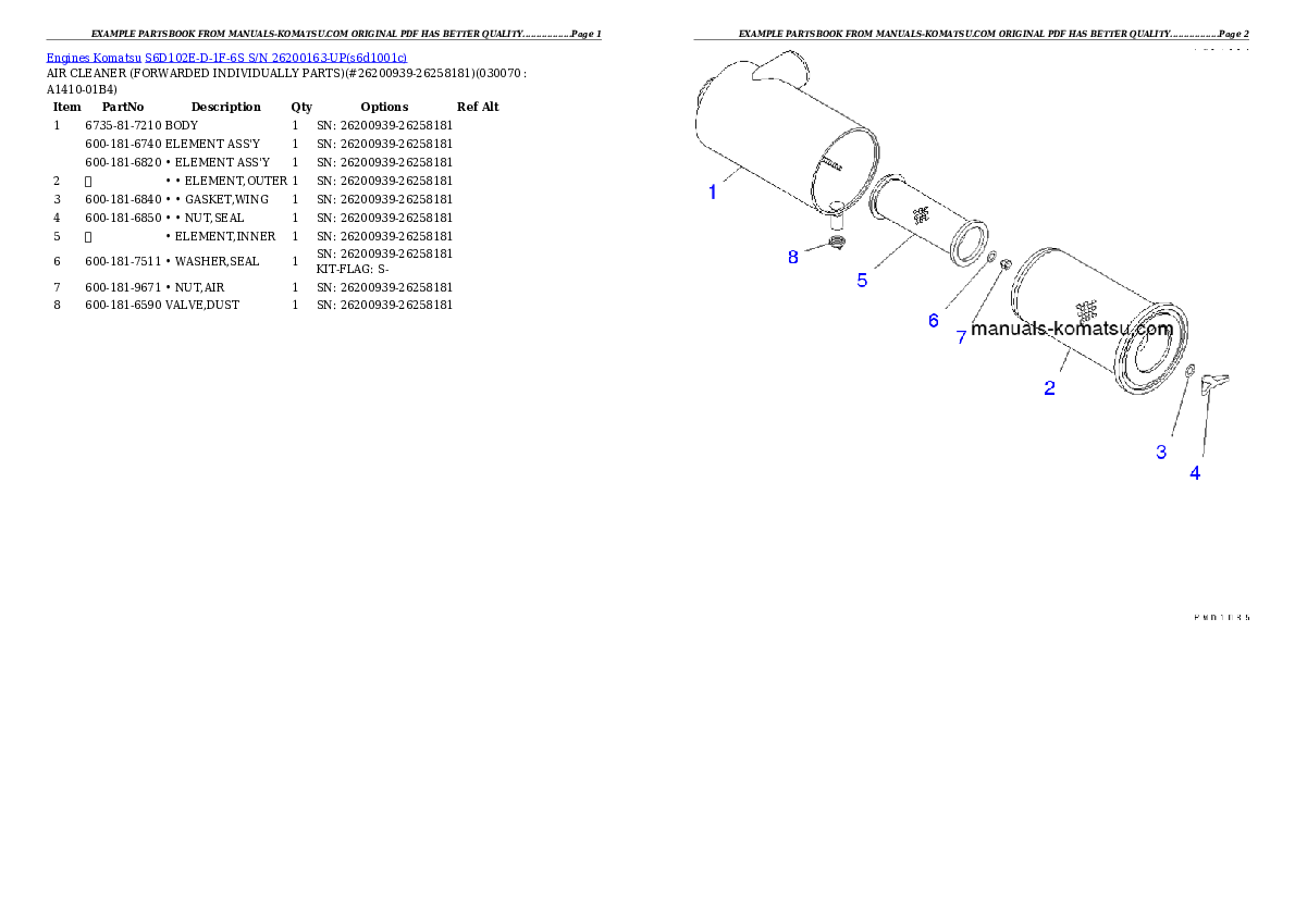 Protected: S6D102E-D-1F-6S S/N 26200163-UP Partsbook